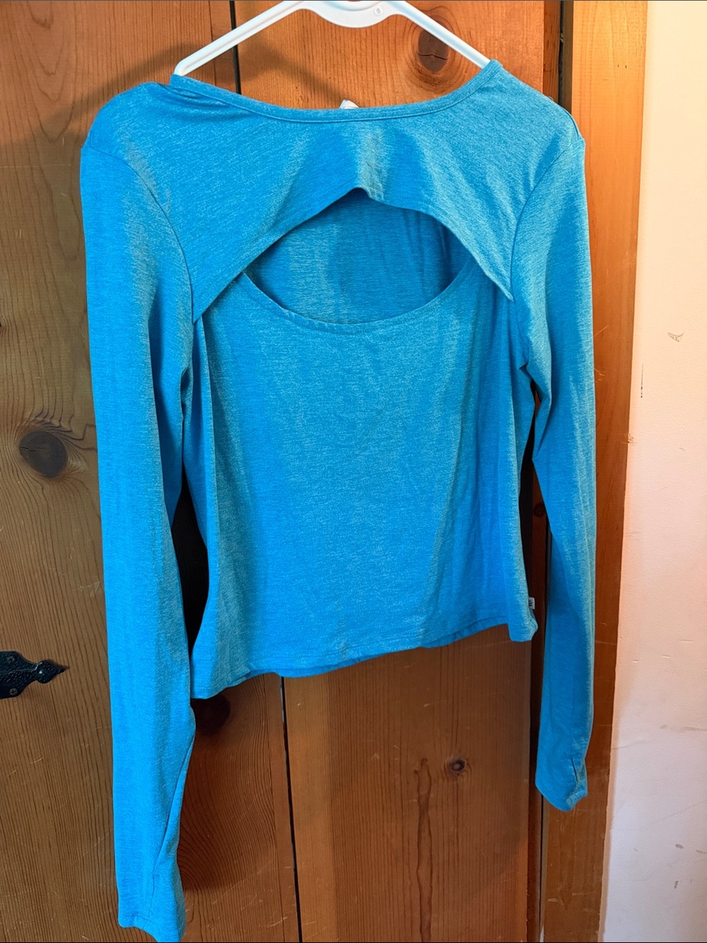 Women's Cutout (front) Long-Sleeve Top - Turquoise